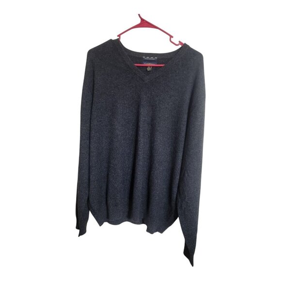 Club Room Sweater Men XL Black Estate Cashmere Minimalist Preppy Career Holiday - Picture 1 of 6
